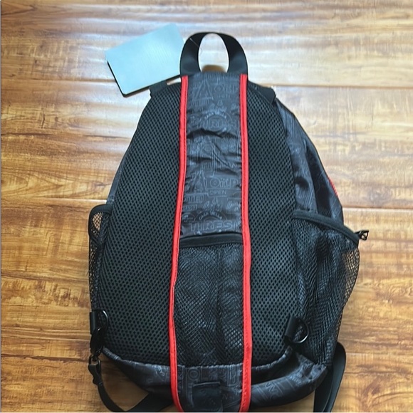 Men's Black and Red Backpack with Logo - Picture 3 of 4